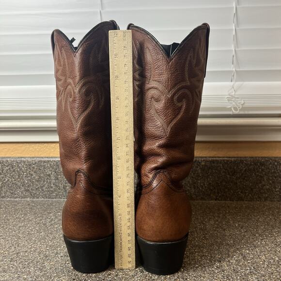 Dingo Men's Brown Western Cowboy Boots Size 9.5 EW Embossed Leather Pointed Toes - Picture 8 of 10